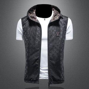 新款 男士连帽马甲背心   M-5XL 钱塘6026- 9007-P140 （镂空图）图片