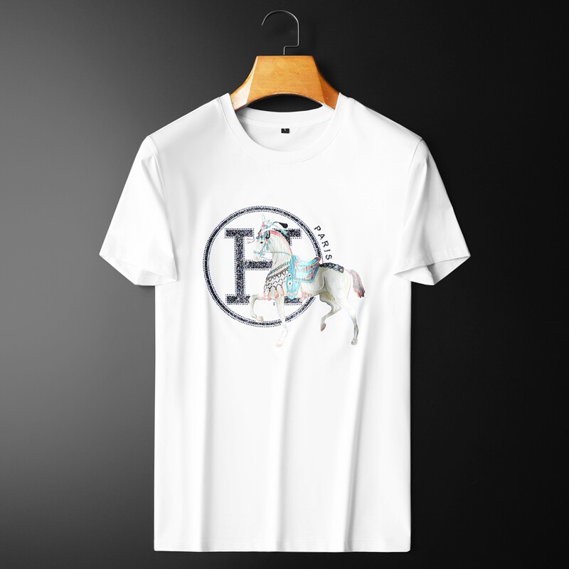2024年新款 双丝光棉短袖T恤 5869-P80 M-5XL 白色图片