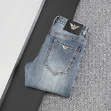 2024年新款男士蓝色修身牛仔长裤N6823P165228，男装牛仔裤，钱塘6026