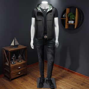 男士连帽马甲背心   M-5XL 钱塘6026-9010-P145 (假模图）图片