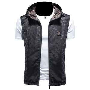 新款 男士连帽马甲背心   M-5XL 钱塘6026- 9007-P140 （镂空图）图片