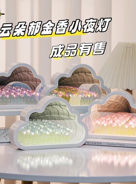 云朵郁金香小夜灯桌面摆件装饰品