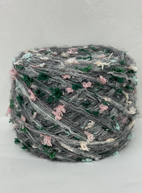 灰色系100g手混线小清新薄荷绿编织钩织卡套帽子包包发圈diy