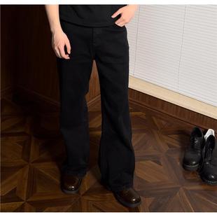 土耳其微弹A字水洗廓形直筒黑牛 Vintage 软糯通勤 New AMBSOM