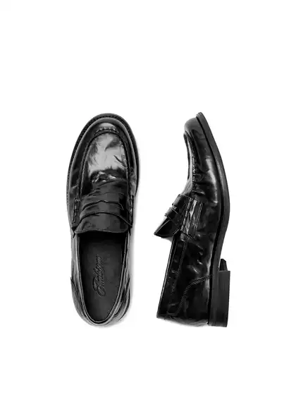 Ambsom* Italian Imported Calfskin Slip-On Loafers, Genuine Leather Wrinkled Leather Shoes, Casual Leather Shoes