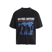 AMBSOM水洗重磅短袖 Vintage人物Michael恶搞乐队印花周边