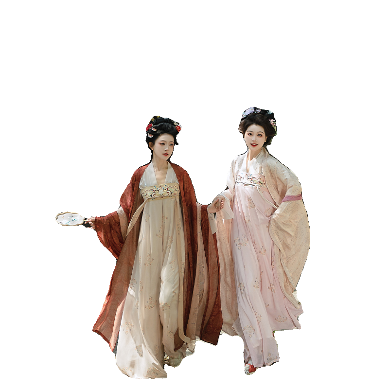 荨茉繁花 唐制复原款对襟衫原创汉服女齐胸襦裙日常春夏新款套装