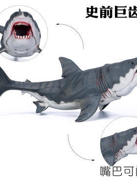 仿真海洋生物型巨齿鲨玩具鲨鱼锤头鲨大白鲨动物模型儿童男孩礼物