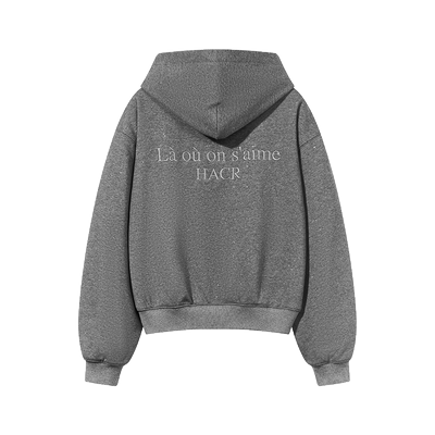 银河星空闪粉面料廓形连帽卫衣