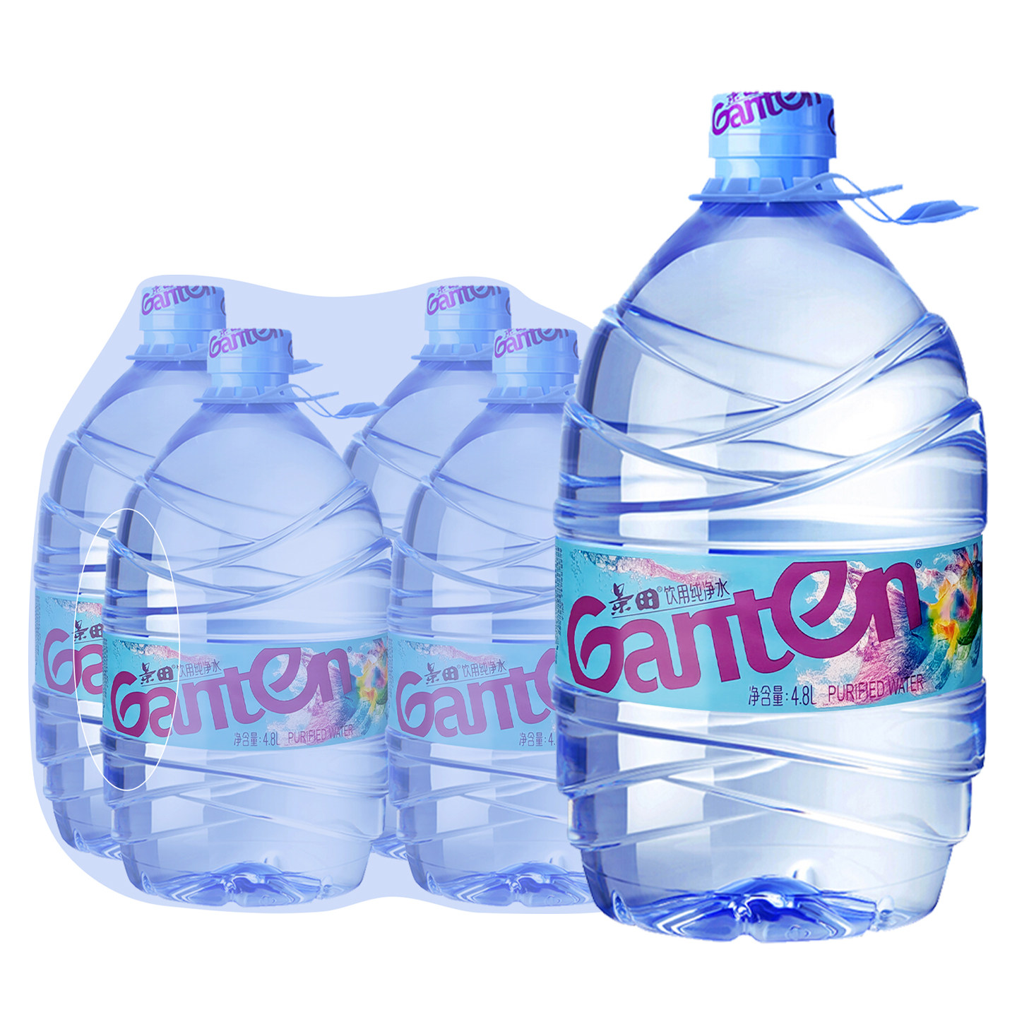 景田饮用纯净水4.8L*4桶整箱包邮特价大瓶装泡茶家庭水非矿泉水,咖啡/麦片/冲饮,饮用纯净水,淘宝优惠券,粉丝福利购,淘宝优惠卷