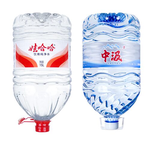 娃哈哈15L*1桶+中汲天然泉水15L*1桶(共2桶)组合装包邮大桶装水