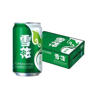 雪花清爽啤酒330ml*24罐整箱包邮特批价易拉罐装麦汁浓度8度