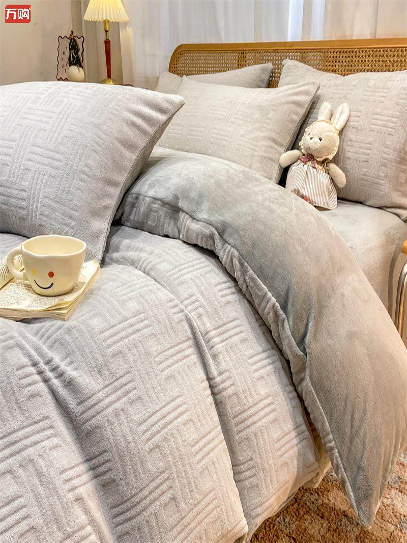 冬季加厚雕花牛奶绒被套单件家用珊瑚绒被罩南通单人加绒被套,床上用品,学生床品套件,淘宝优惠券,粉丝福利购,淘宝优惠卷