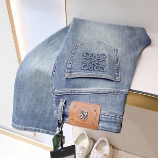 2026年新款春夏浅蓝色修身九分牛仔裤男舒适弹力修身小直筒休闲裤