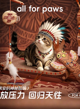 AFP印第安系列猫咪逗猫棒猫抱枕猫抓板宠物玩具互动自嗨解闷神器