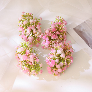 法韩莎满天星发夹刘亦菲同款甜美仿真花发饰中国风簪花边夹头饰女