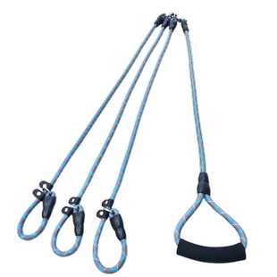 一拖二牵引绳防缠绕小中大型犬泰迪金毛双头狗链子多狗遛狗绳P链