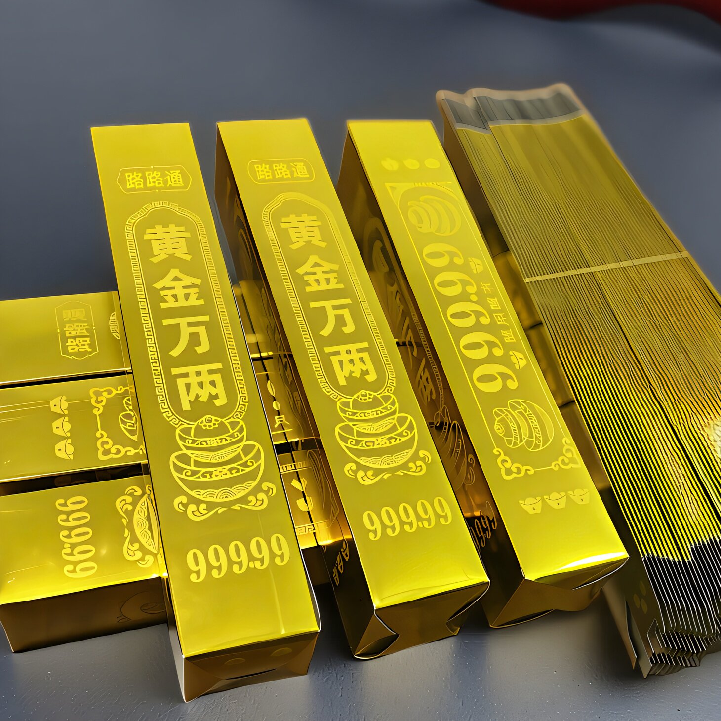 高亮加厚 大号手工折硬卡纸半成品金条金砖银条加厚黄金万两批发