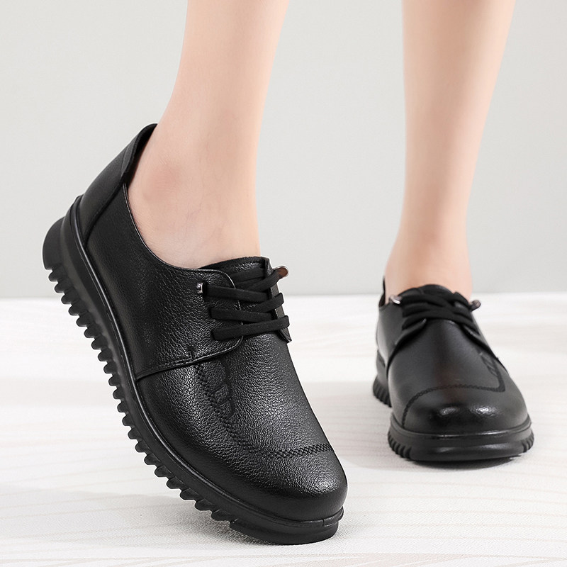 老爷车女鞋头层牛皮新款妈妈鞋50819