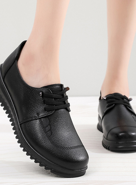 老爷车女鞋头层牛皮新款妈妈鞋50819