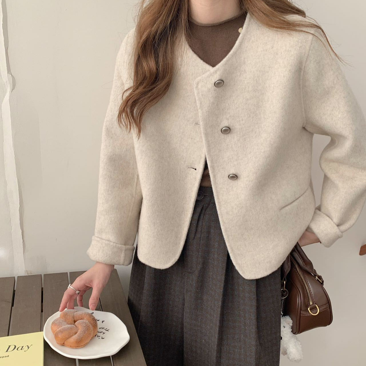 2025秋冬新款法式气质小香风双面