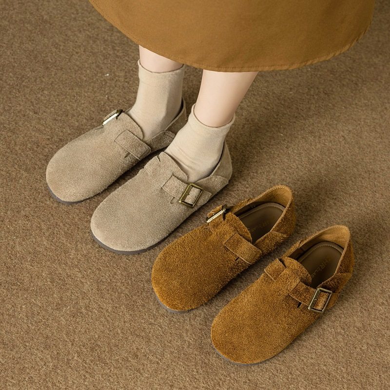 ZHR则则牛反绒真皮柔软一脚蹬妈妈单鞋2025新款美拉德休闲勃肯鞋,女鞋,勃肯鞋/软木鞋,淘宝优惠券,粉丝福利购,淘宝优惠卷