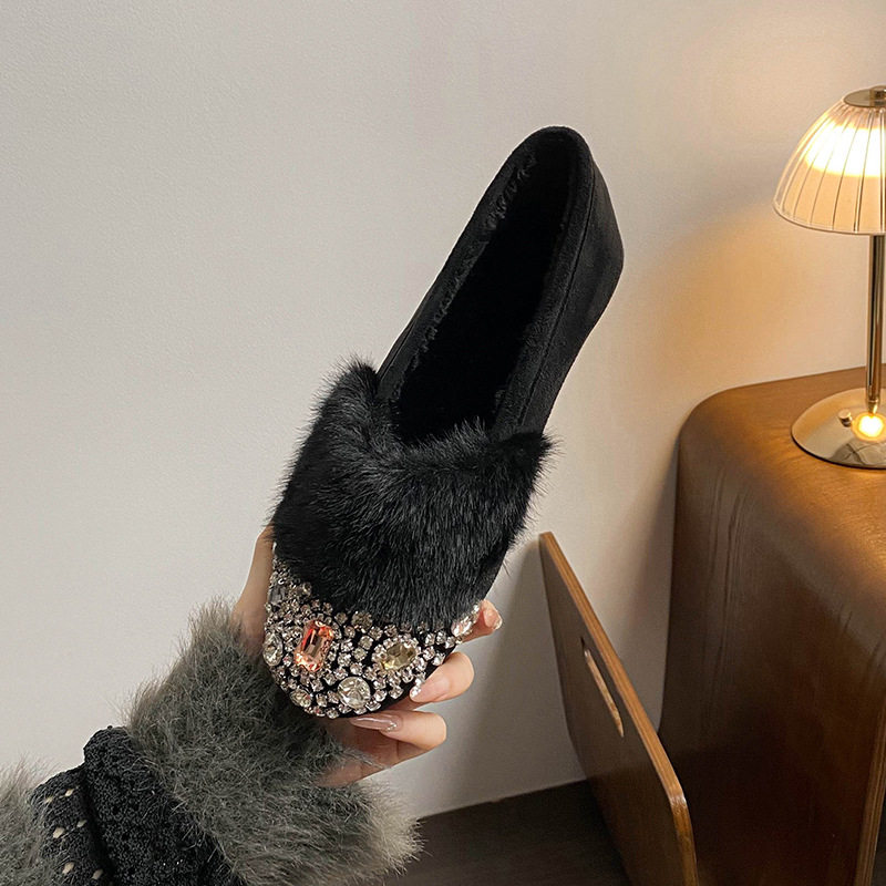 068-M9毛毛鞋女冬外穿2026新款韩版豆豆鞋加绒棉鞋大码女鞋41一43,女鞋,毛毛鞋,淘宝优惠券,粉丝福利购,淘宝优惠卷