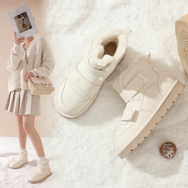 ZHR雪地靴女2023冬季新款厚底加绒加厚休闲百搭高帮魔术贴面包靴,女鞋,时尚雪地靴,淘宝优惠券,粉丝福利购,淘宝优惠卷