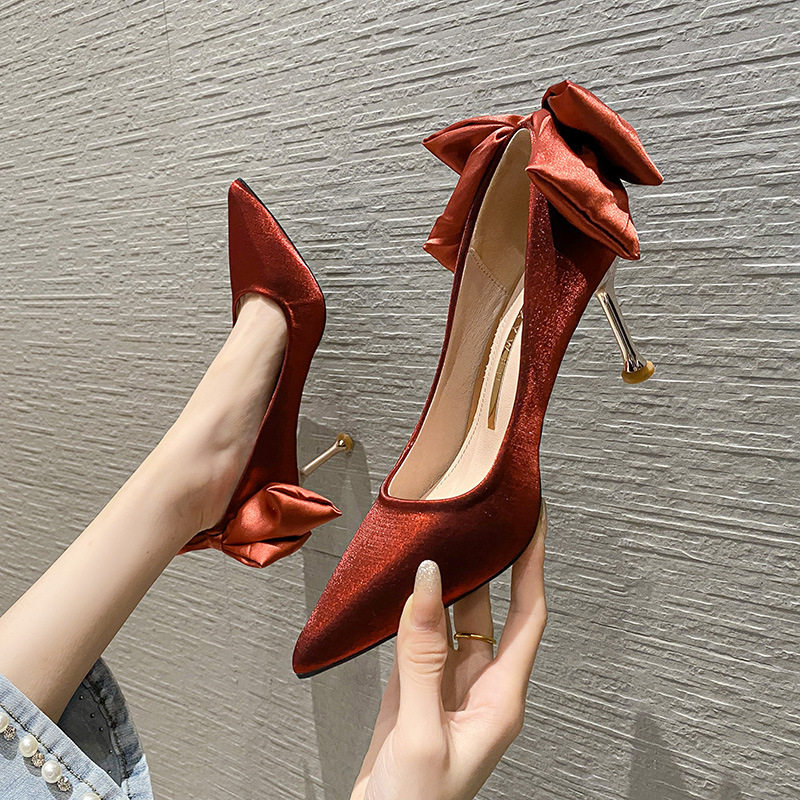 H40-920高跟鞋女细跟2022新款仙女网红百搭设计感单鞋舒适工作鞋,女鞋,深口单鞋,淘宝优惠券,粉丝福利购,淘宝优惠卷