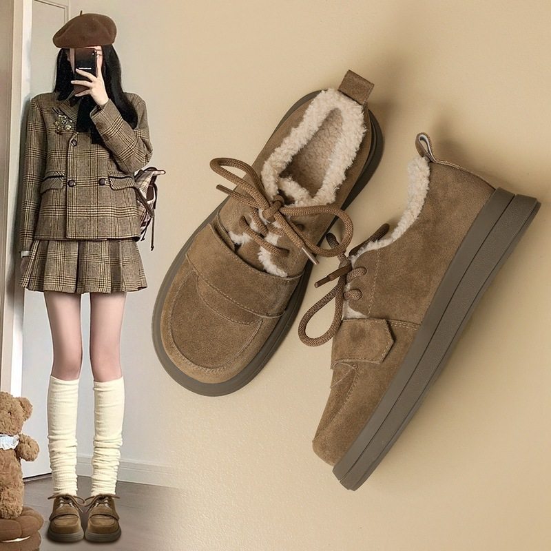 ZHR雪地靴女2023冬季新款毛毛鞋女棉鞋加绒保暖乐福鞋加厚款,女鞋,时尚雪地靴,淘宝优惠券,粉丝福利购,淘宝优惠卷