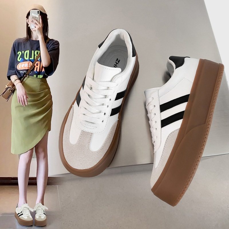 ZHR德训鞋女2024春季新款时尚百搭厚底软底防滑运动休闲板鞋,运动鞋new,德训鞋,淘宝优惠券,粉丝福利购,淘宝优惠卷