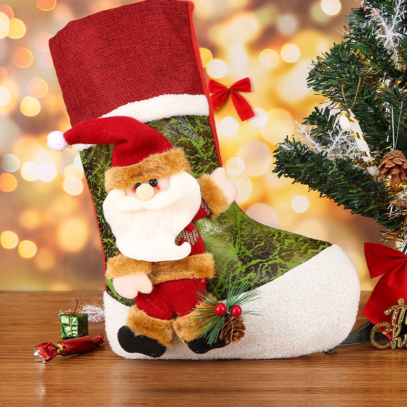 圣诞节袜子礼物袋装饰品大号儿童礼品袋圣诞老人挂件挂饰场景布置