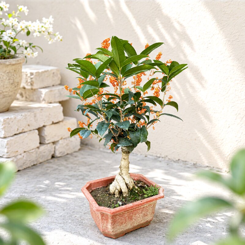 嫁接老桩桂花室内桌面盆栽