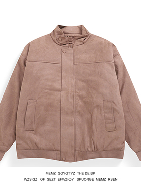 MEMZ立领宽松麂皮绒棉服男款保暖春秋季美式工装潮牌上衣夹克外套