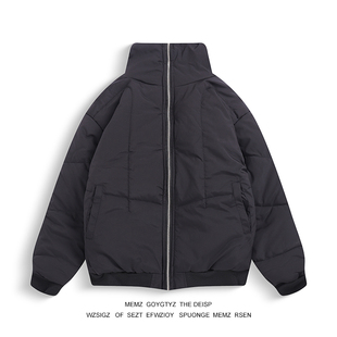 MEMZ韩国小众高级设计感立领短款棉服外套男女冬季加厚面包服棉衣