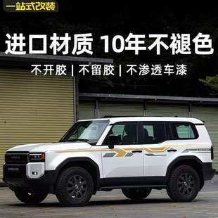 适用24-25款新普拉多原厂款拉花霸道LC250改装配件车身彩条3M贴纸