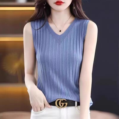 冰丝吊带背心女夏季新款时尚休闲内搭外穿无袖T恤打底小衫上衣薄