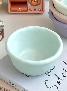 小清新多色陶瓷碗勺餐桌简约餐具饭碗汤勺纯色沙拉碗酸奶碗拌勺