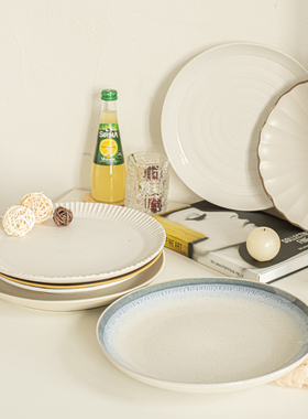 浅白doo 陶瓷餐盘大盘甜品盘西餐盘牛排盘家用盘子菜盘餐具 微瑕