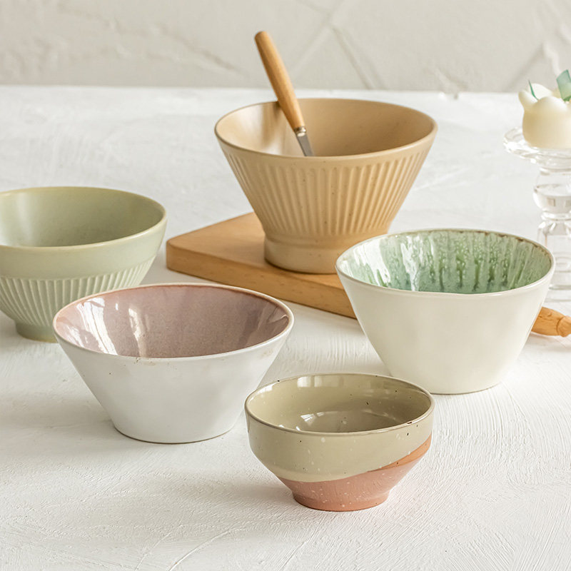 陶瓷ins简约斗笠碗合集家用面碗