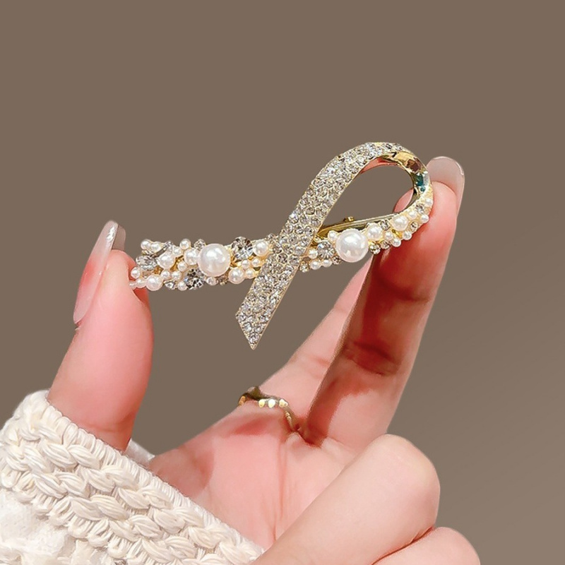 珍珠发夹女小众设计感鸭嘴夹甜美侧边夹一字夹碎发刘海夹