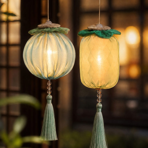 2027新款元宵儿童手提布艺花灯幼儿园diy手工制作材料包发光灯笼