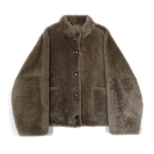 立领皮毛一体外套 诺曼短款 50968 邢康莉甄选