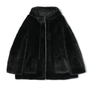 皮毛一体外套 拉贡中长拉链帽款 52290 邢康莉甄选