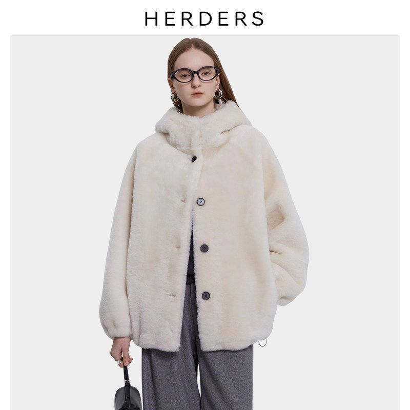 HERDERS“小软羊系列”（软绵绵） 连帽皮毛一体 40802
