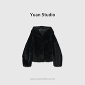 外套 带帽皮毛一体女款 短款 52609 YUAN