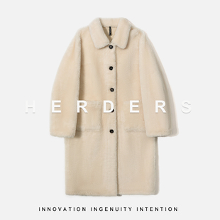 小翻领皮毛一体外套 小软羊长款 52327 邢康莉甄选