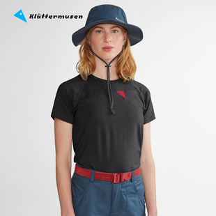 Klattermusen攀山鼠户外羊毛混纺快干短袖 T恤上衣女伐楠龙10475