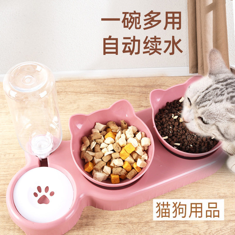 猫碗双碗狗碗自动出水瓶