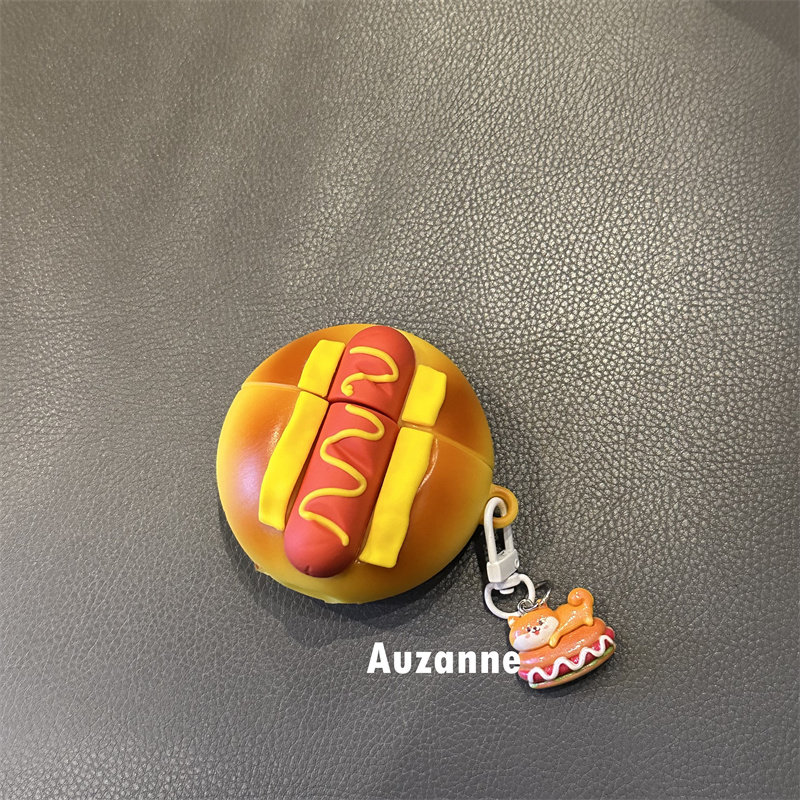 可爱立体热狗面包适用于airpodspro1代2代3代4代蓝牙耳机壳保护套,3C数码配件,耳机保护套,淘宝优惠券,粉丝福利购,淘宝优惠卷